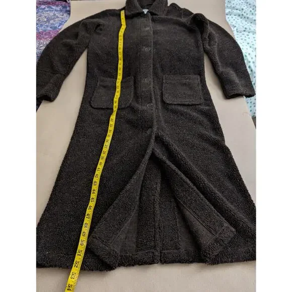 stephanie andrews sherpa teddy fleece maxi coat vintage medium - Picture 7 of 8